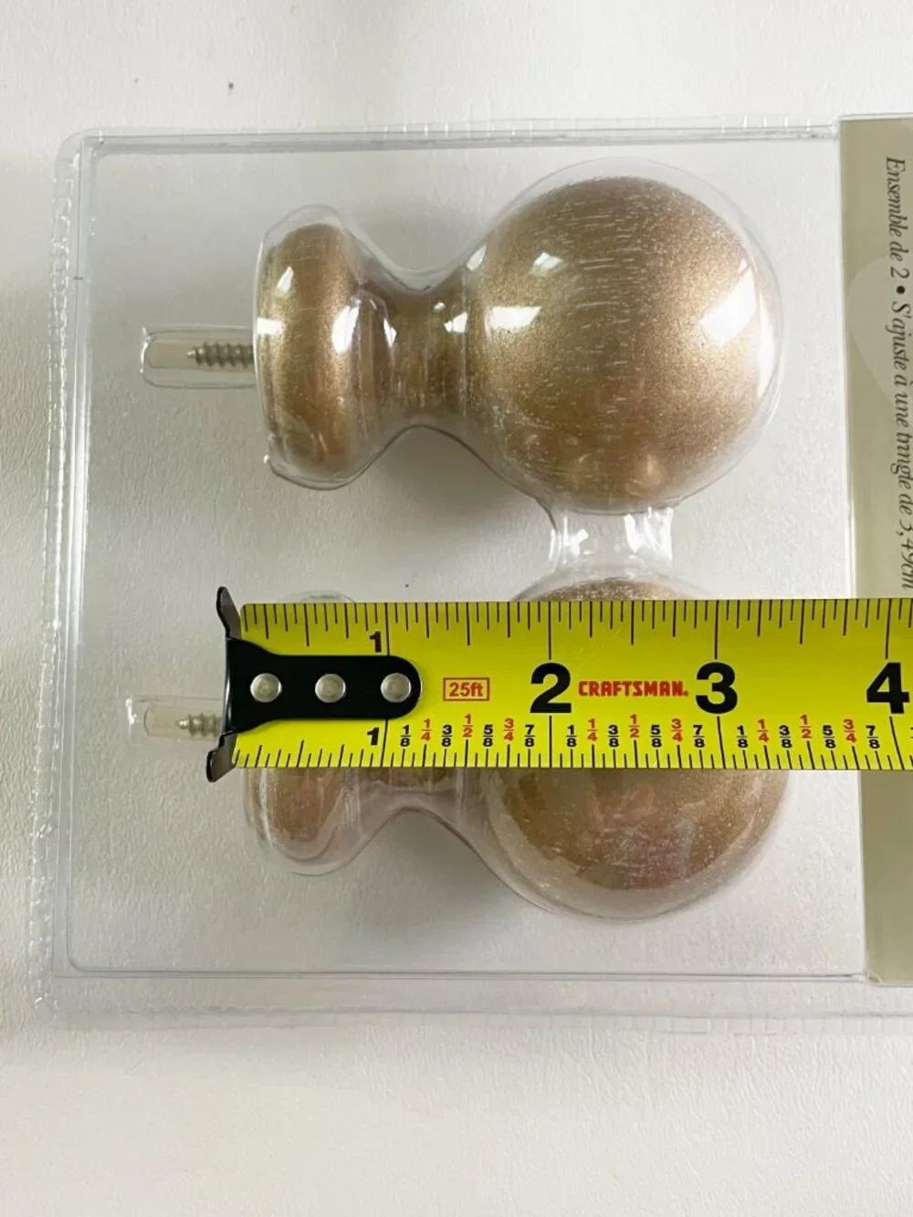 Kirsch Wood Soft Gold Ball Finials for 1 3/8